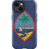 Guam Flag Dark Wood iPhone 14 Plus Impact Case